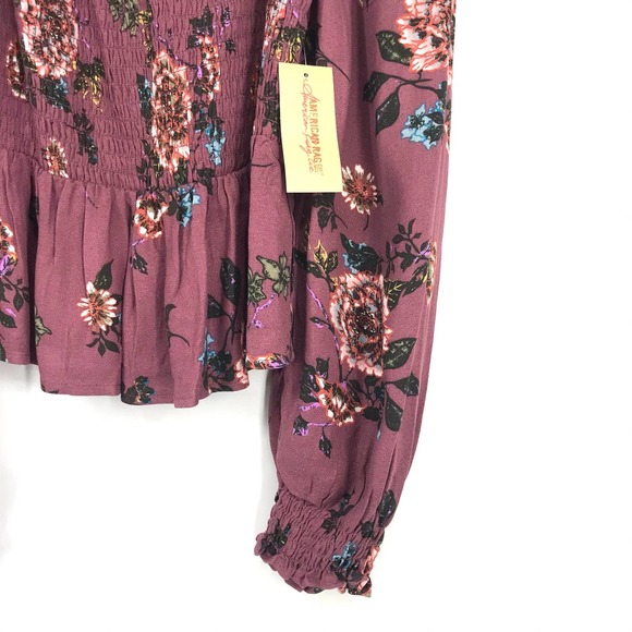 Deco Rose Square-Neck Smocked Top XS - Picture 6 of 8